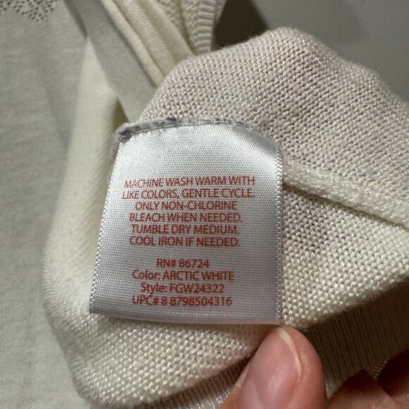 Open Front Cardigan Sweater Short Sleeve Lightweight Knit White Women sz XL - Picture 5 of 8